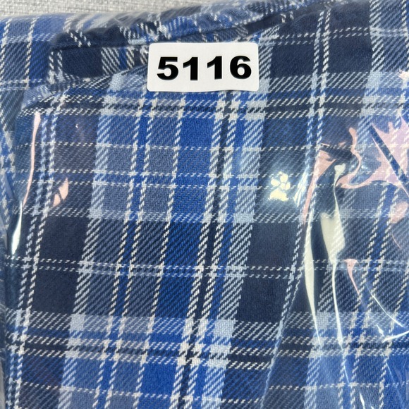 Wrangler Riggs Workwear Flannel Shirt Men L Blue Plaid Button Up Work Heavy - Picture 9 of 9